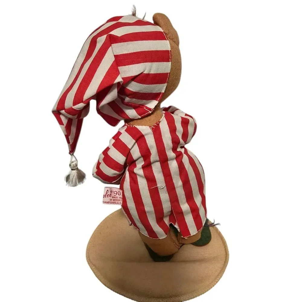 Annalee Christmas Mouse Red Striped Pajamas Stocking Cap All Original‎ Tags